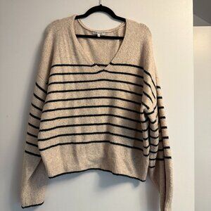 Madewell Wedged V-Neck Striped Sweater